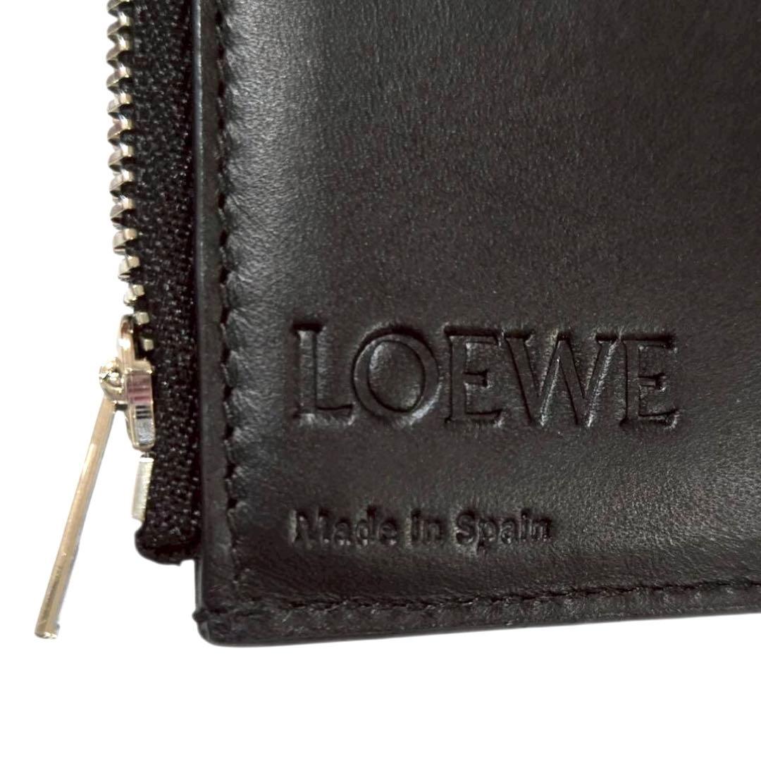 LOEWE ロエベ アナグラム 三つ折り財布 レザー ブラック スペイン製