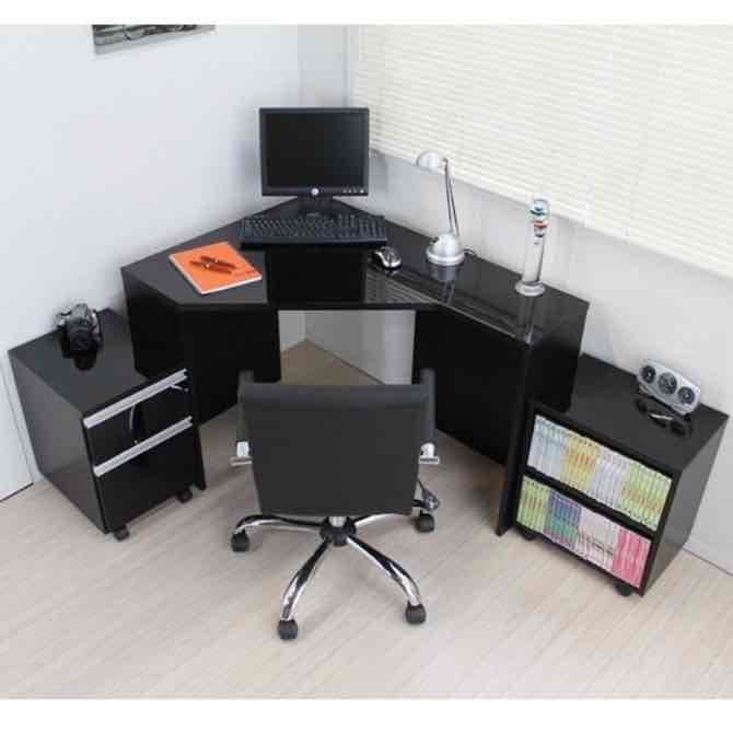 美しい鏡面仕上げ！デスク、チェスト、ラック三点セット