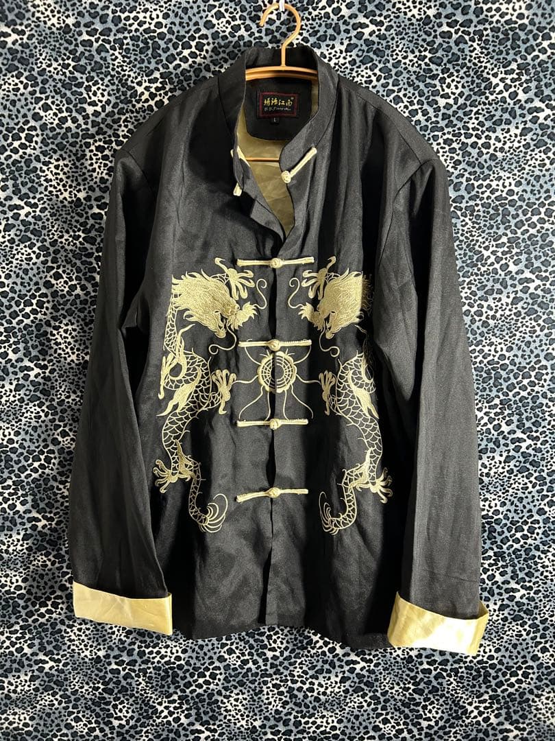 メンズ チャイナ服 中華 ドラゴン 龍刺繍 衣装 サブカル y2k