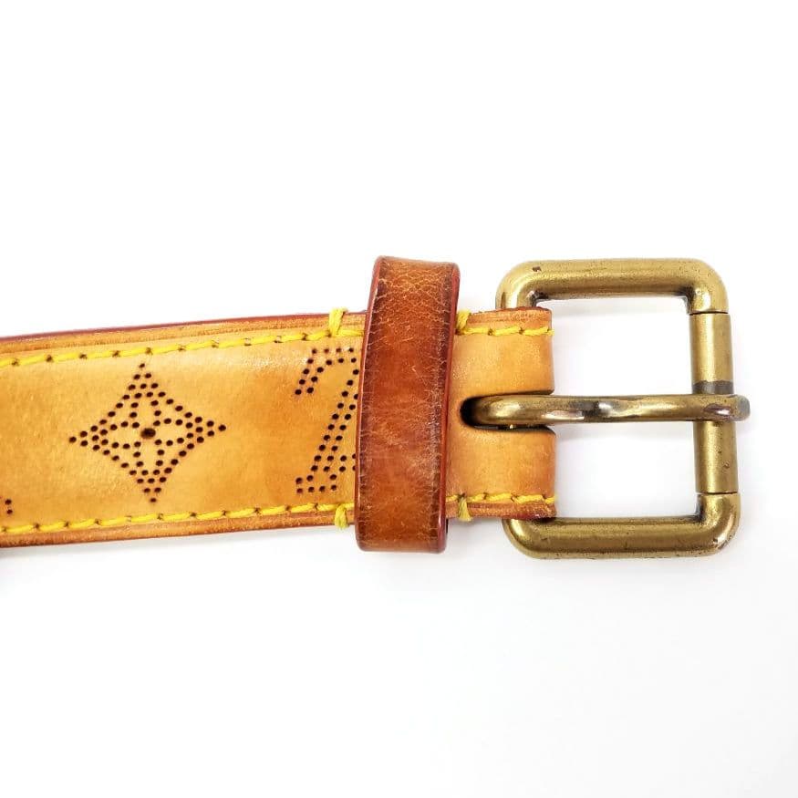 ルイヴィトン ベルト マヒナ サンチュール パンチング モノグラム　ブラウン