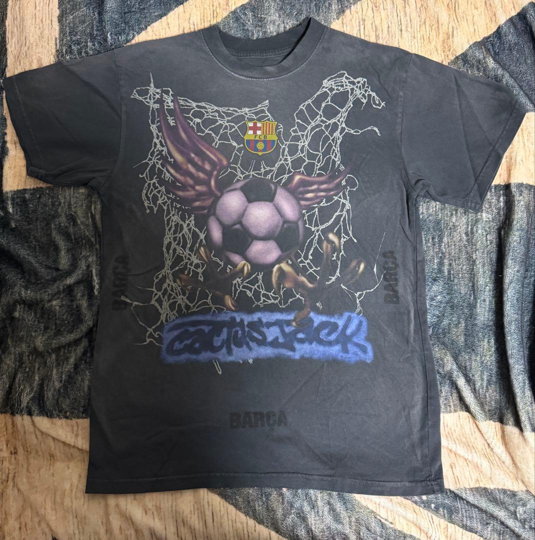 g*1様 CJ X FCB Washed Spray Logo Tee