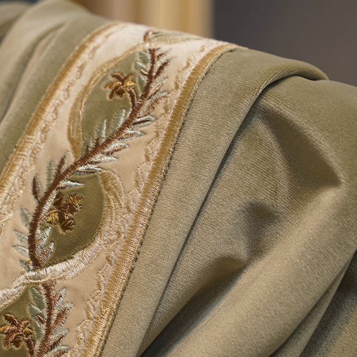 高級　素敵　刺繍　別荘用　カーテン　遮光カーテン　レーズカーテン