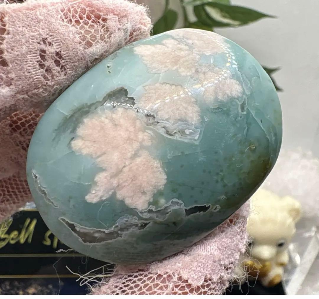 asuka様高品質 グリーン桜瑪瑙パームNo.1883