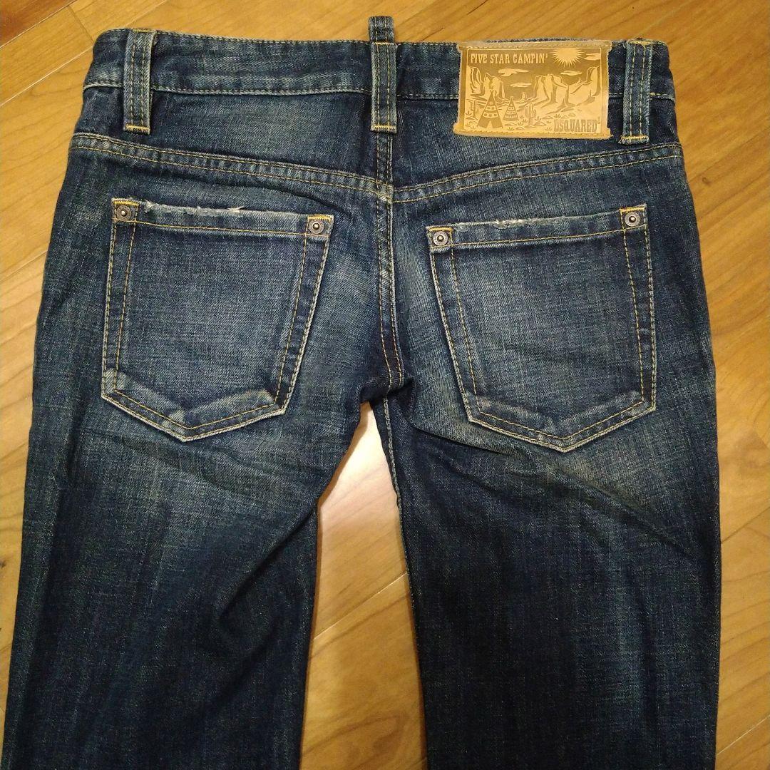 【美品】DSQUARED　38　イタリア製　フレア　シンプル　ダメージ加工