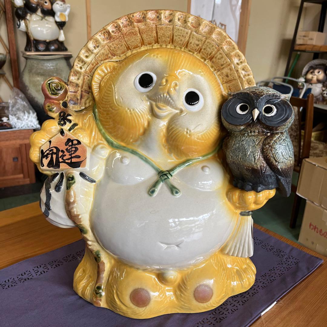 みーみ チョー縁起物❗信楽焼開運狸 高さ４２cm