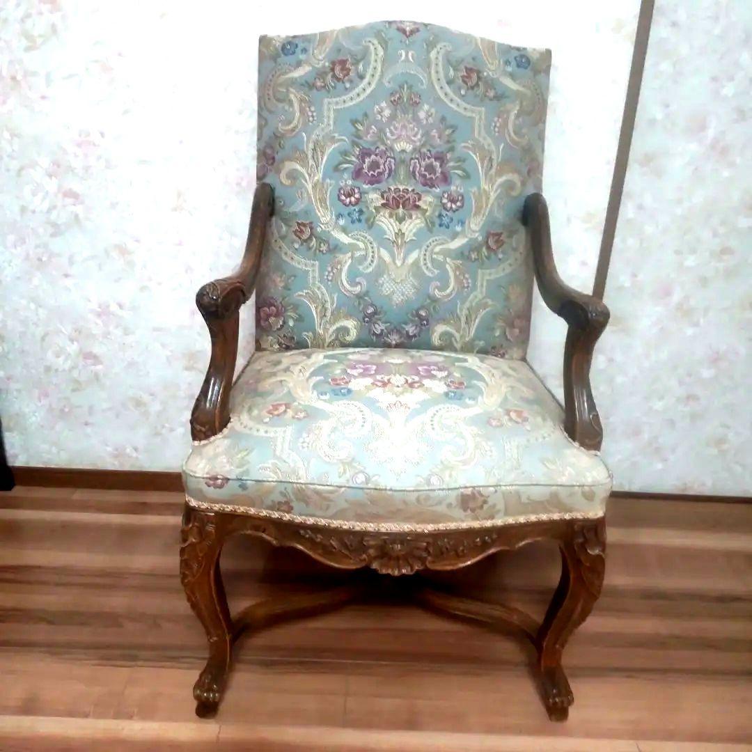 イタリア製 チェア 椅子 家具 1人掛け アンティーク 猫脚 美品