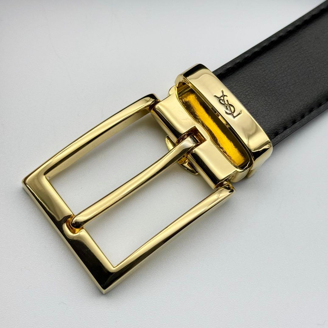 ✨美品✨サンローラン ベルトYSL ゴールド金具 新品ベルト レザー 男女兼用