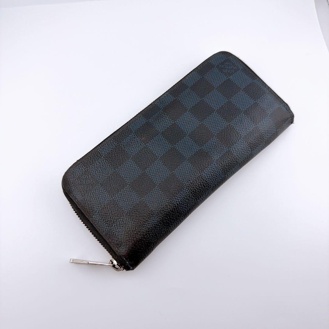 【良品】ルイヴィトン ダミエ グラフィット ヴェルティカル 長財布 コバルト