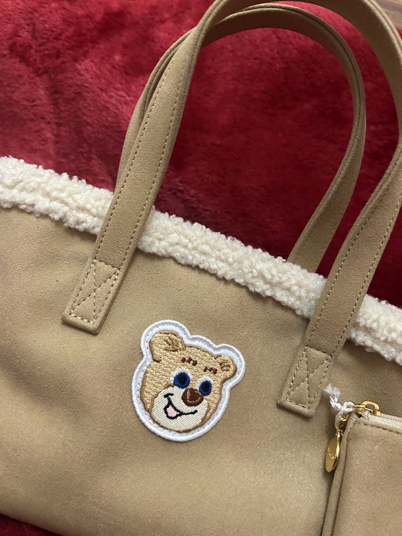 ラブラリーバイフェイラー オールドテディ　ワッペンボアトートバッグ　ポーチ