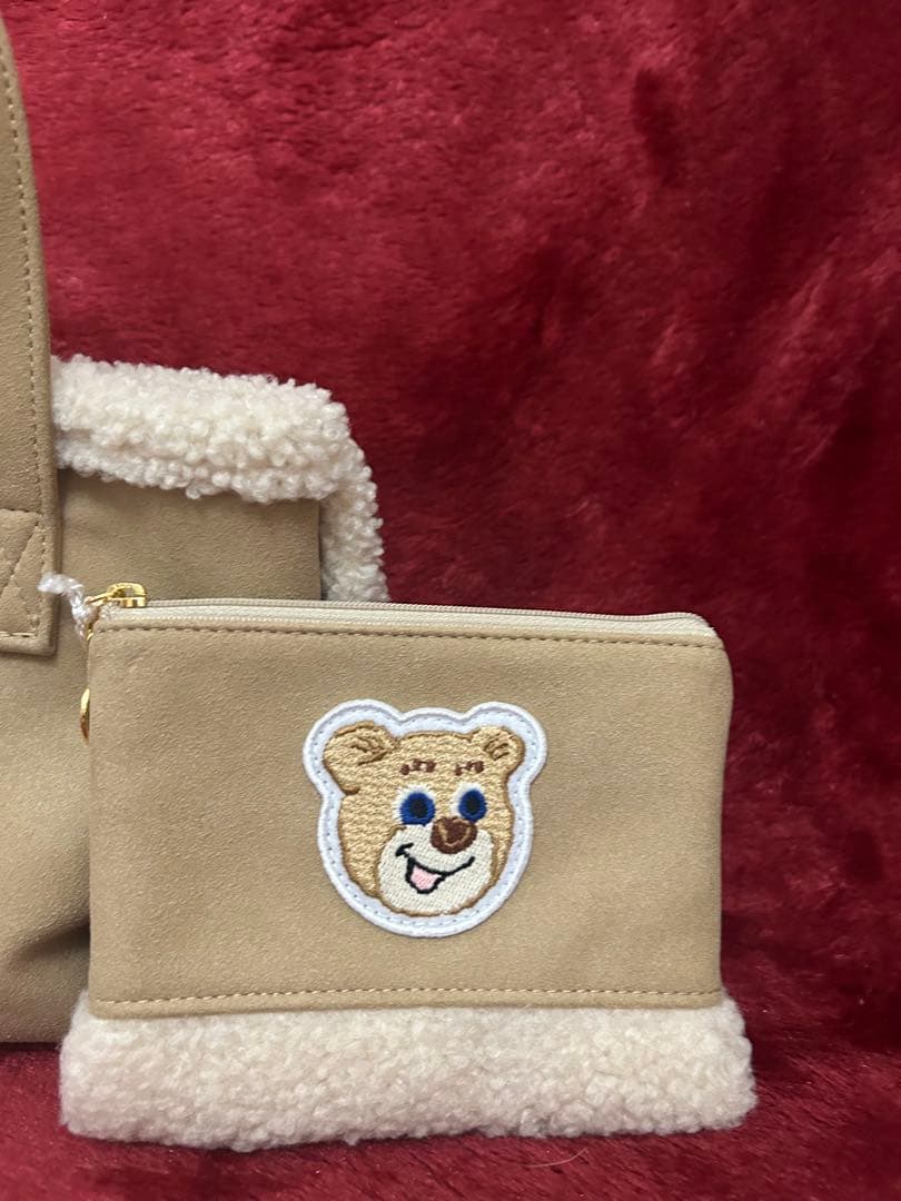 ラブラリーバイフェイラー オールドテディ　ワッペンボアトートバッグ　ポーチ