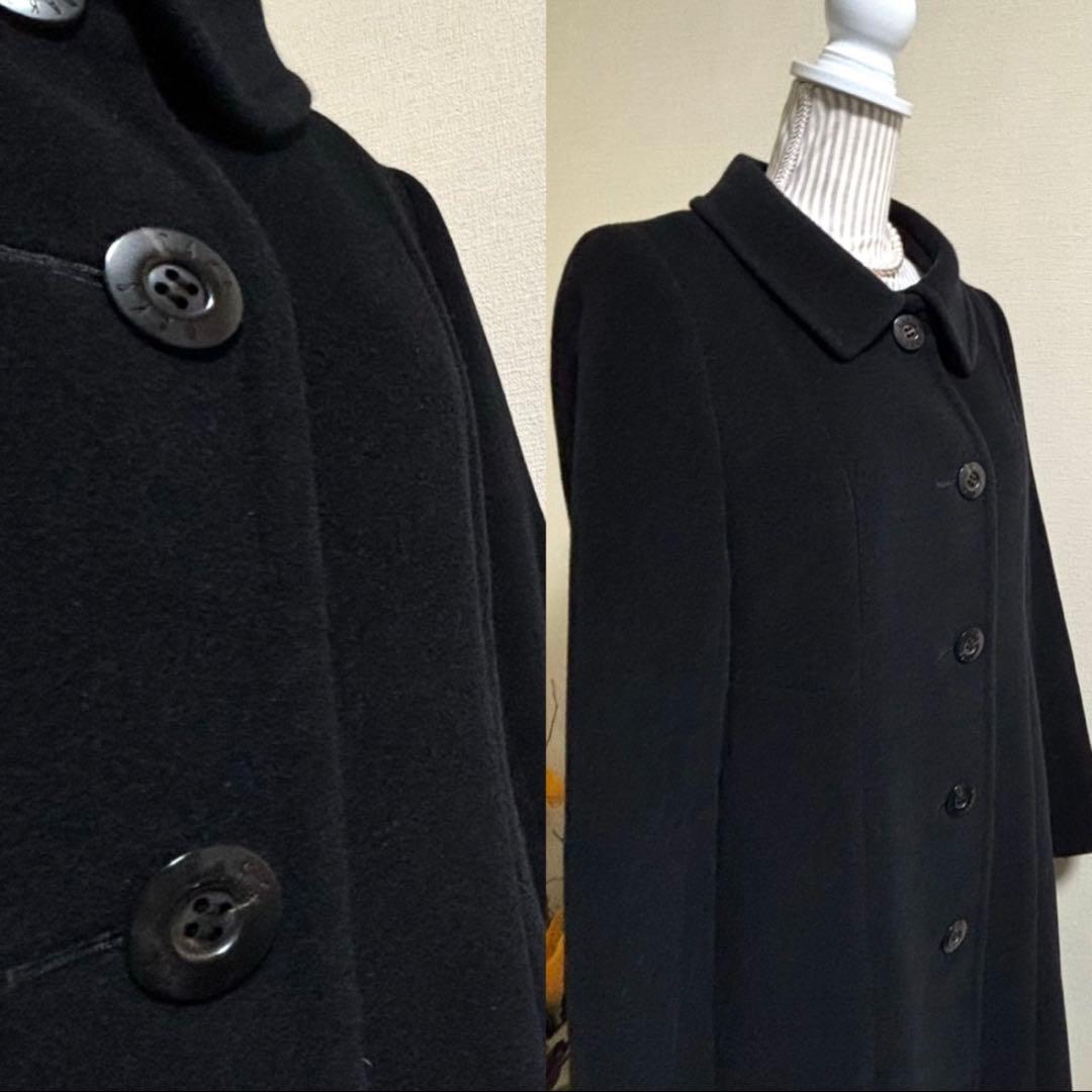 極美品！DAKS ダックス　アンゴラウール　ロゴボタン　コート　M 黒　冠婚葬祭