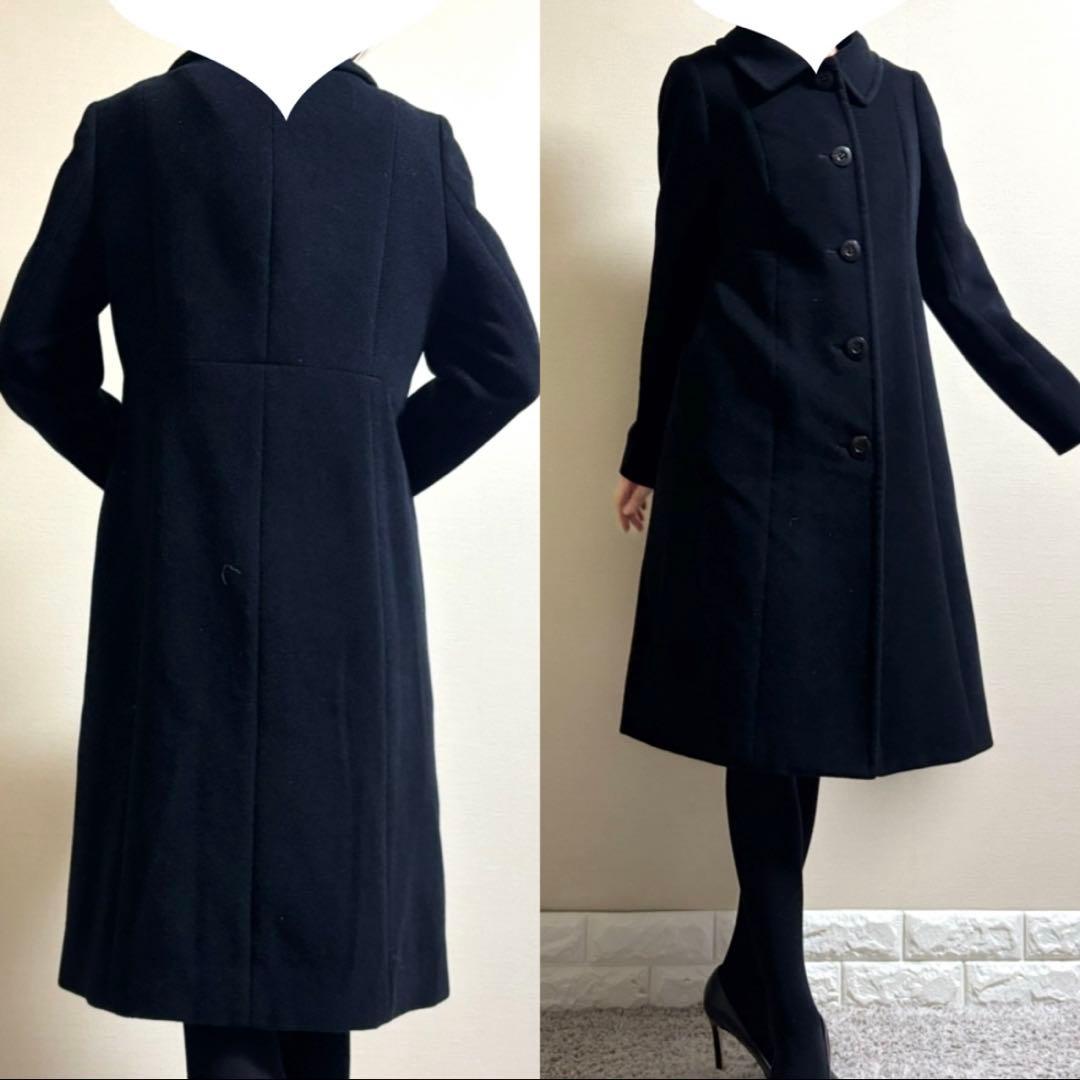 極美品！DAKS ダックス　アンゴラウール　ロゴボタン　コート　M 黒　冠婚葬祭