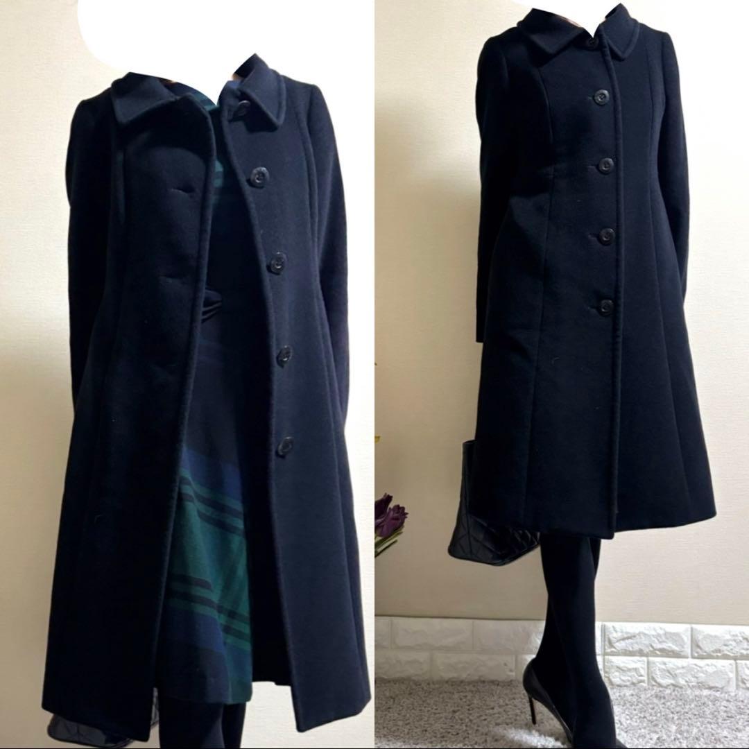 極美品！DAKS ダックス　アンゴラウール　ロゴボタン　コート　M 黒　冠婚葬祭