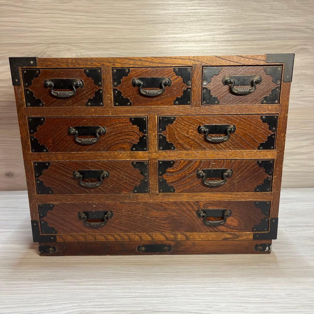 特大サイズ　和製アンティーク　木製和箪笥　小物入れ