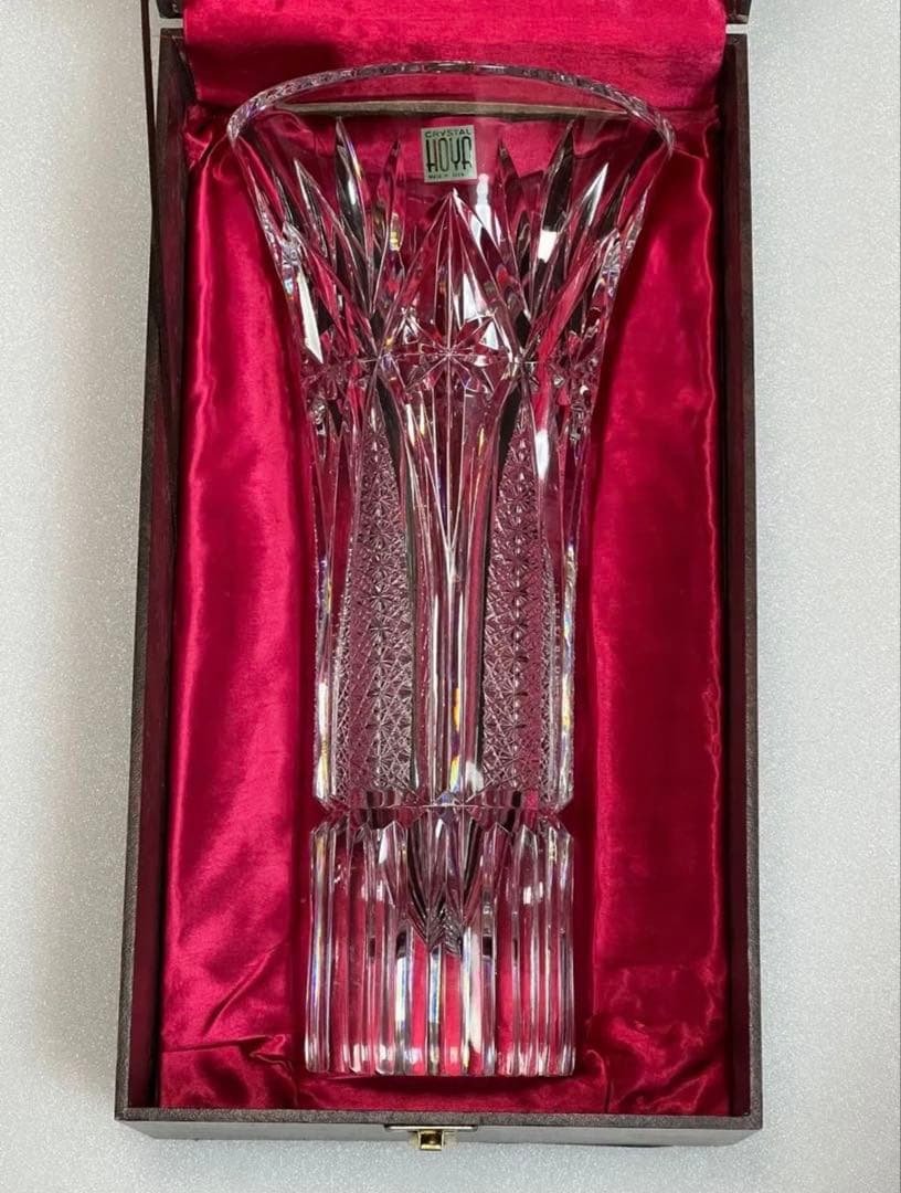 美品 HOYA クリスタル 高級花瓶 アンティーク 希少品廃盤 30cm 3kg