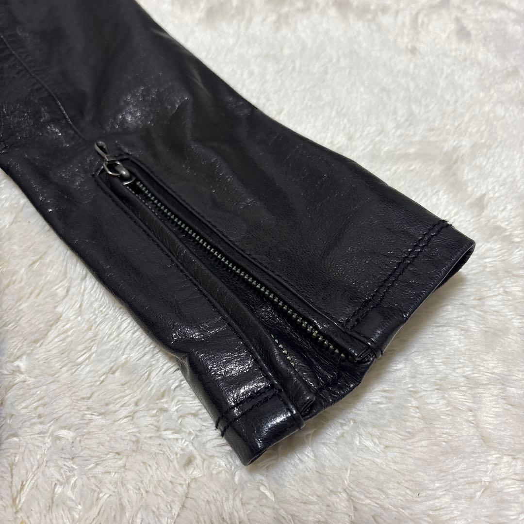 美品 FUGA 光沢 leather jacket 平成 y2k V系 46 L