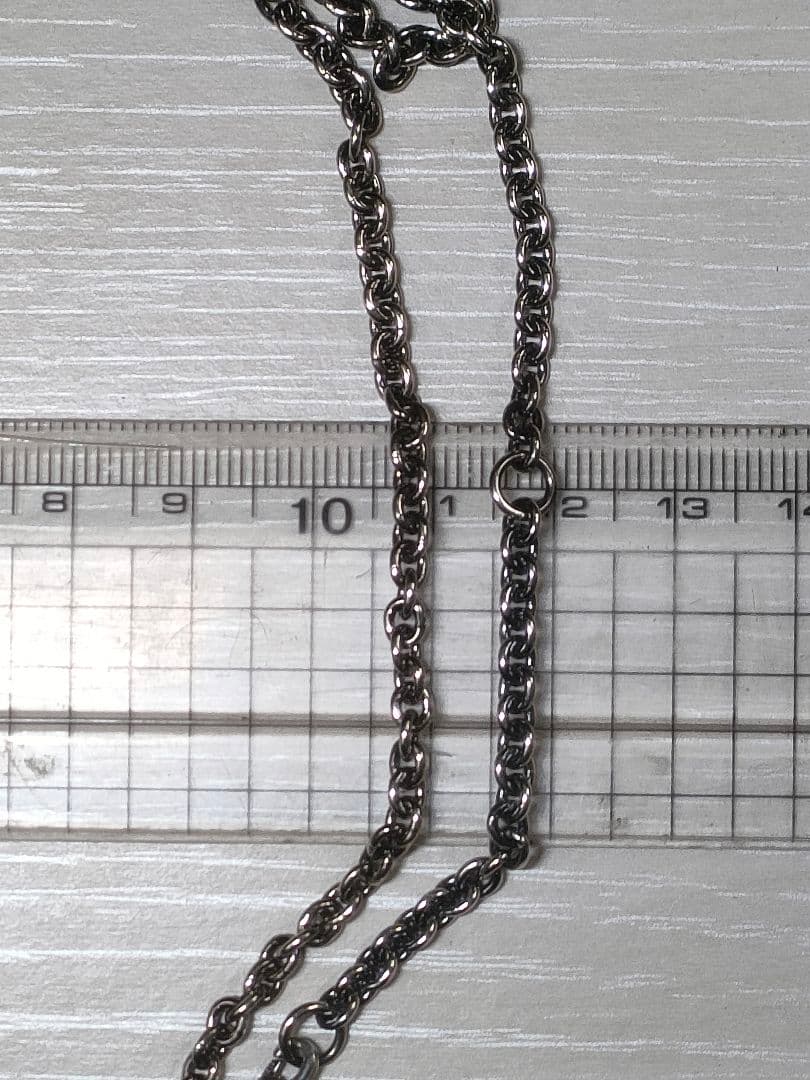 シルバー925製あずきチェーンネックレス56㌢幅3.7㍉17㌘刻印有イタリア製