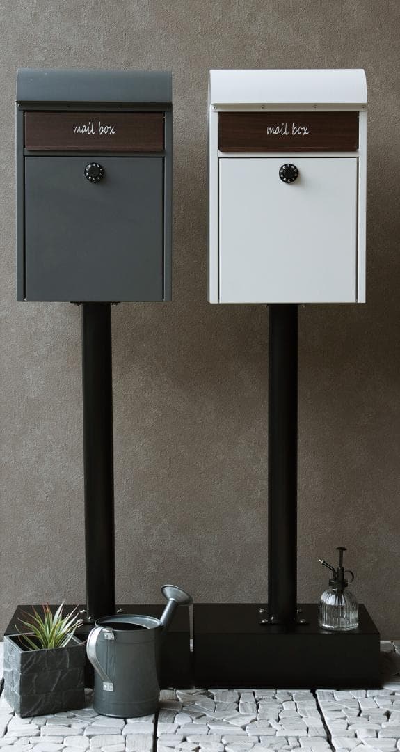 MJ PT GD　スタンドポスト　郵便ポスト　ベージュ　ベージュグレー
