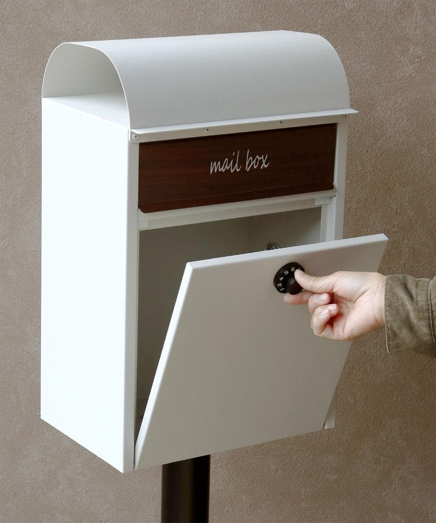 MJ PT GD　スタンドポスト　郵便ポスト　ベージュ　ベージュグレー