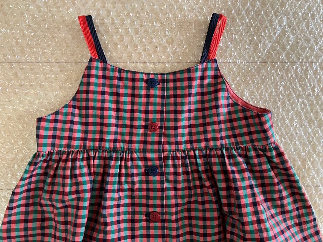 新品 ファミリアワンピース ジャンパースカート 90 ファミちゃん チェック
