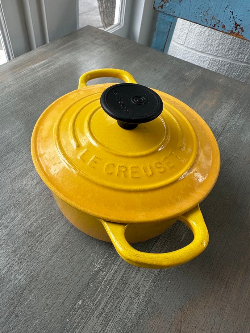 貴重【14cm】ル・クルーゼ　ココット・ロンド 1人前用 イエロー
