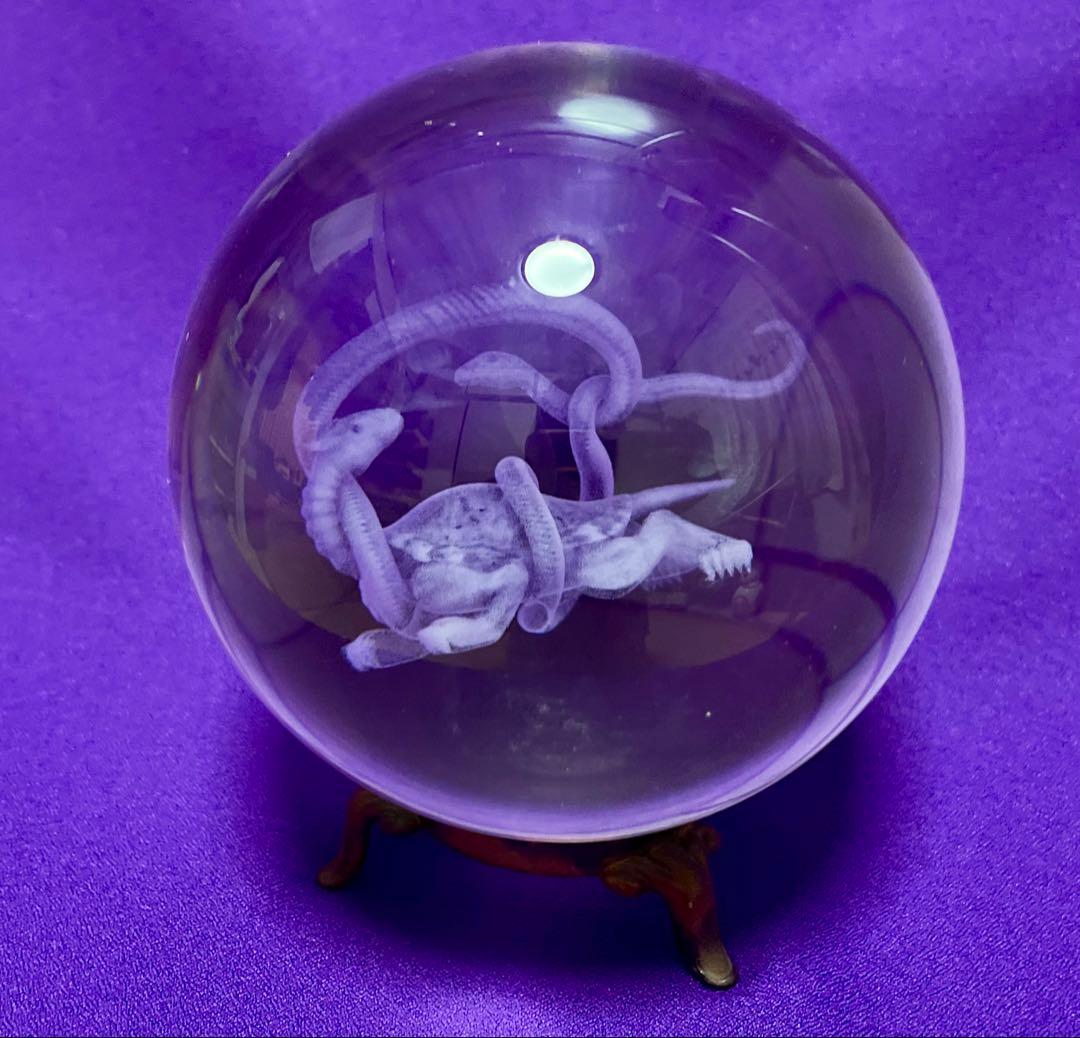 大玉10cm 水晶玉4個セット 鳳凰・龍・亀・虎