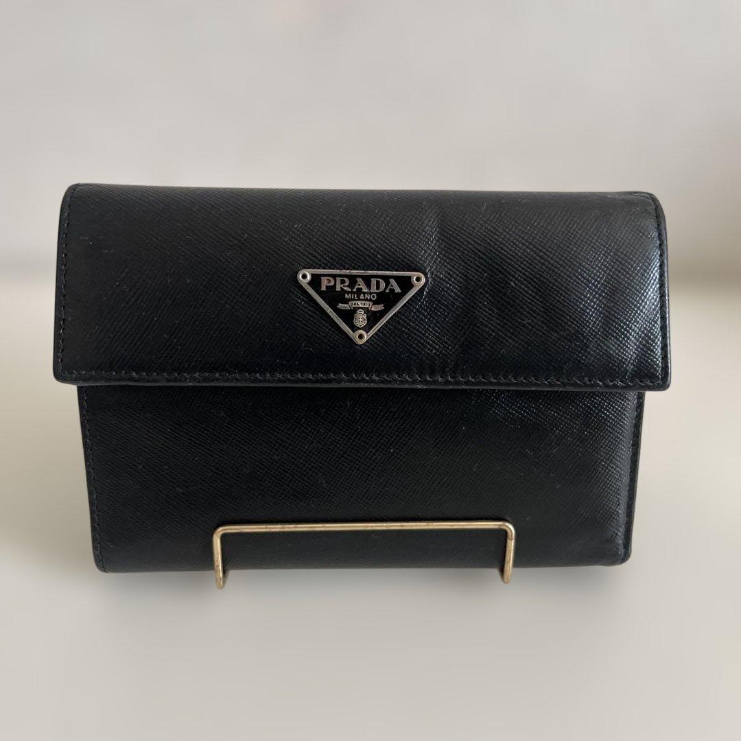 【正規品】プラダ　PRADA 折財布　黒