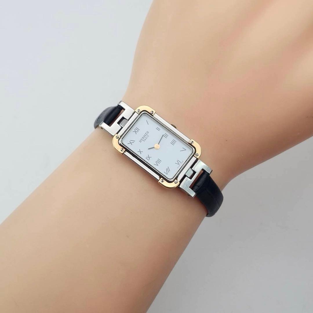 美品✨　新品ベルト　エルメス　クロアジュール　ホワイト　レディース　腕時計