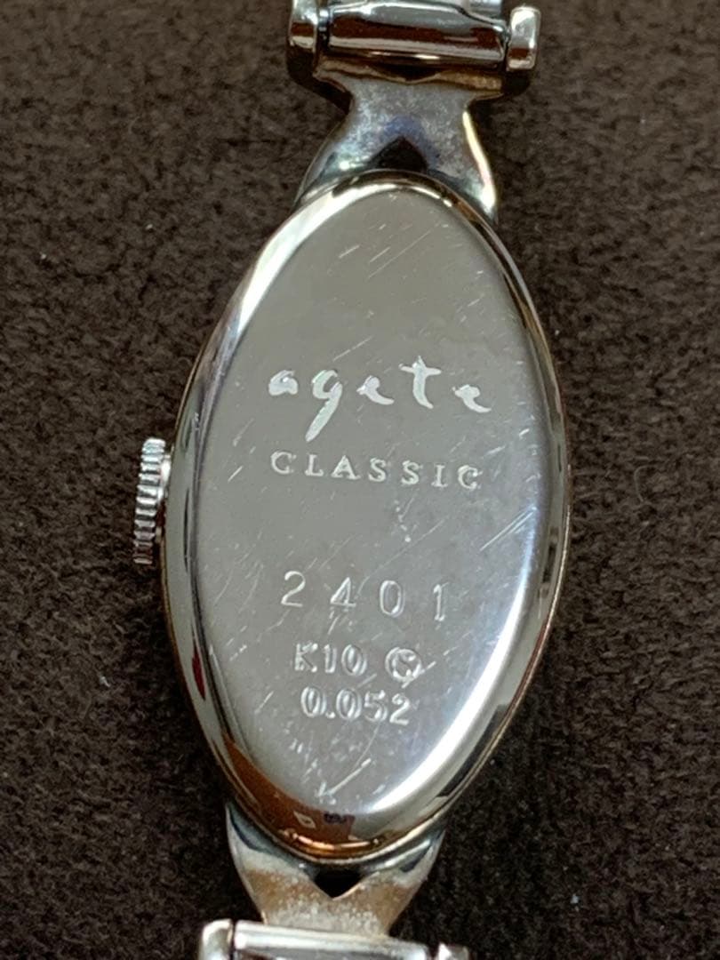 ななです。✨agete オーバルフェイスジュエリーウォッチ極美品です。