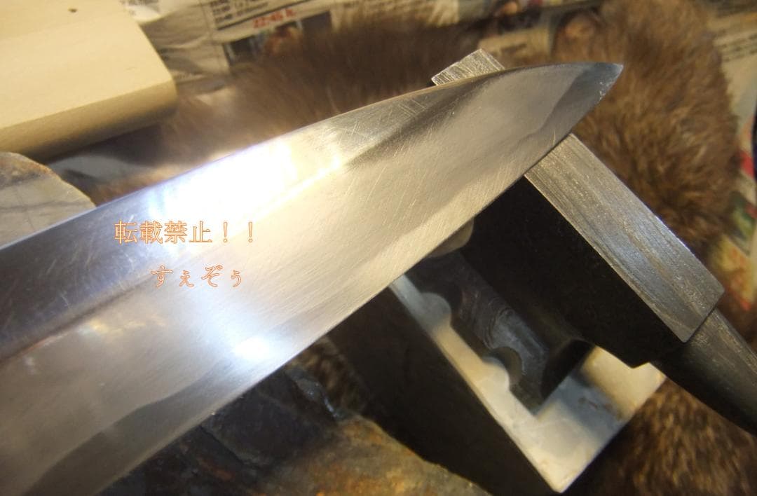 隆久　本鍛錬料理包丁 磨き 柳刃240ｍｍ水牛口 鞘付　手研本刃付済