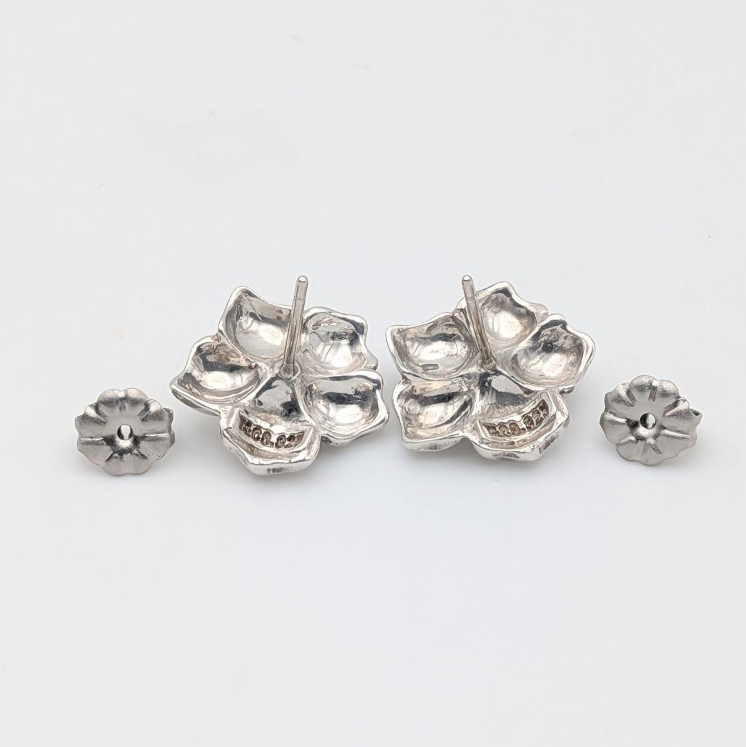 希少 ティファニー TIFFANY シルバー フラワー パール ピアス