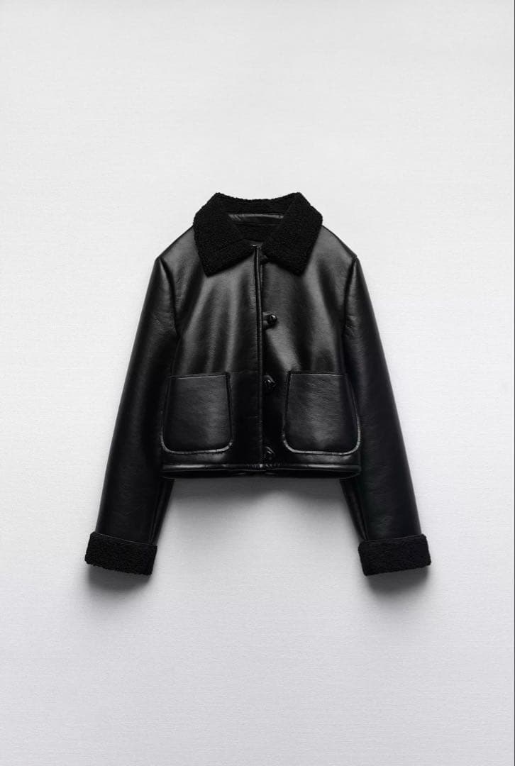 ZARA ダブルフェイスジャケット ブラック