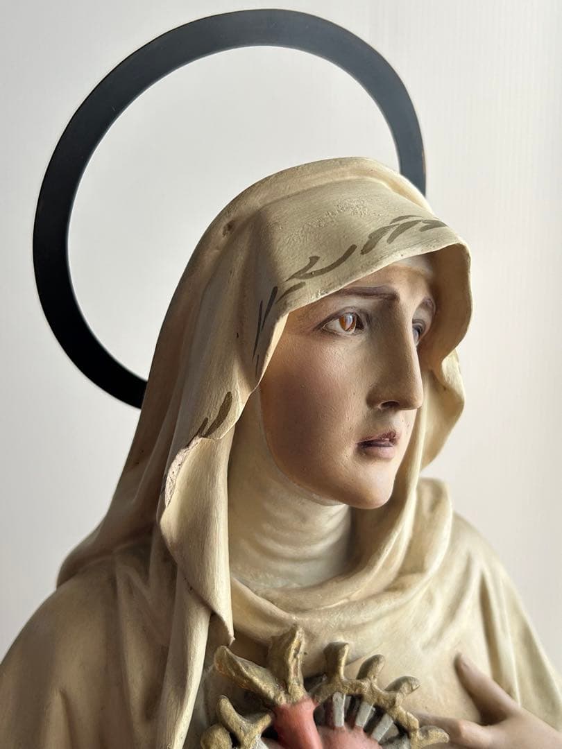 【超超希少激安66cm】✞悲しみの聖母マリア像　マーテル・ドロロサ像　宗教彫刻