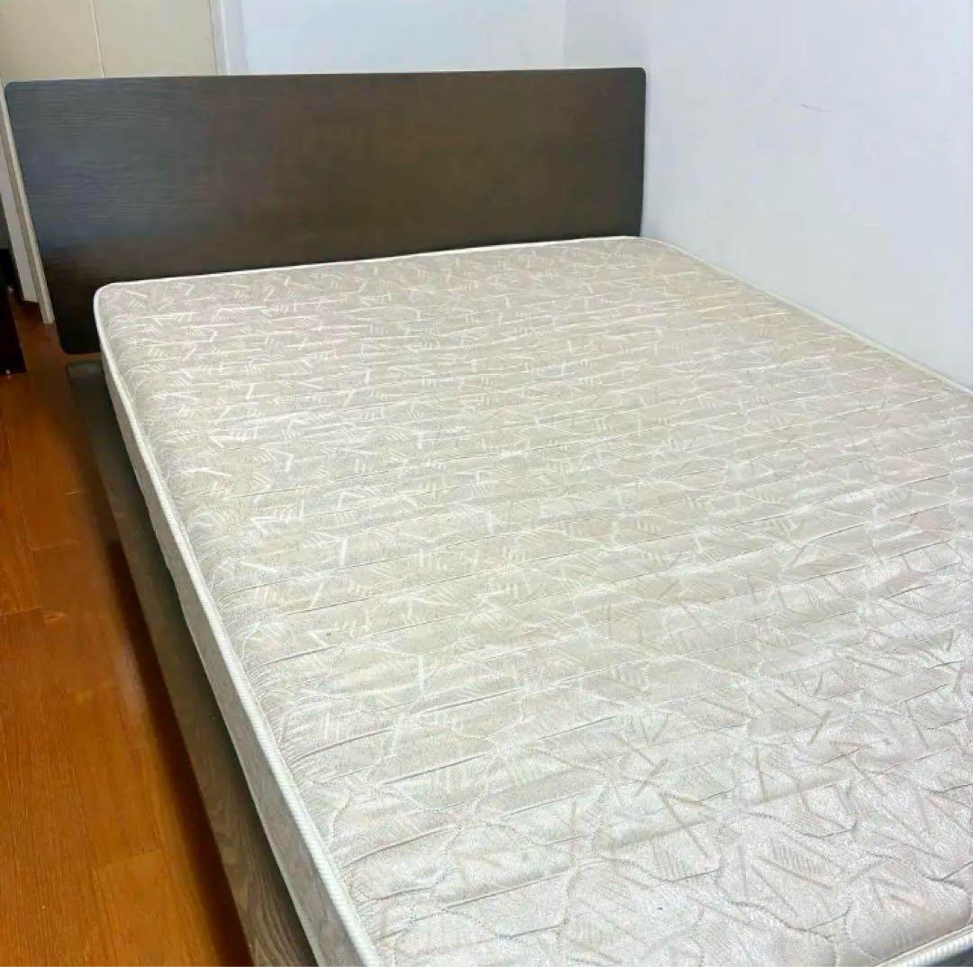 SALE！無印良品｜ダブルベッド　ダークブラウン　ウォールナット材　送料無料