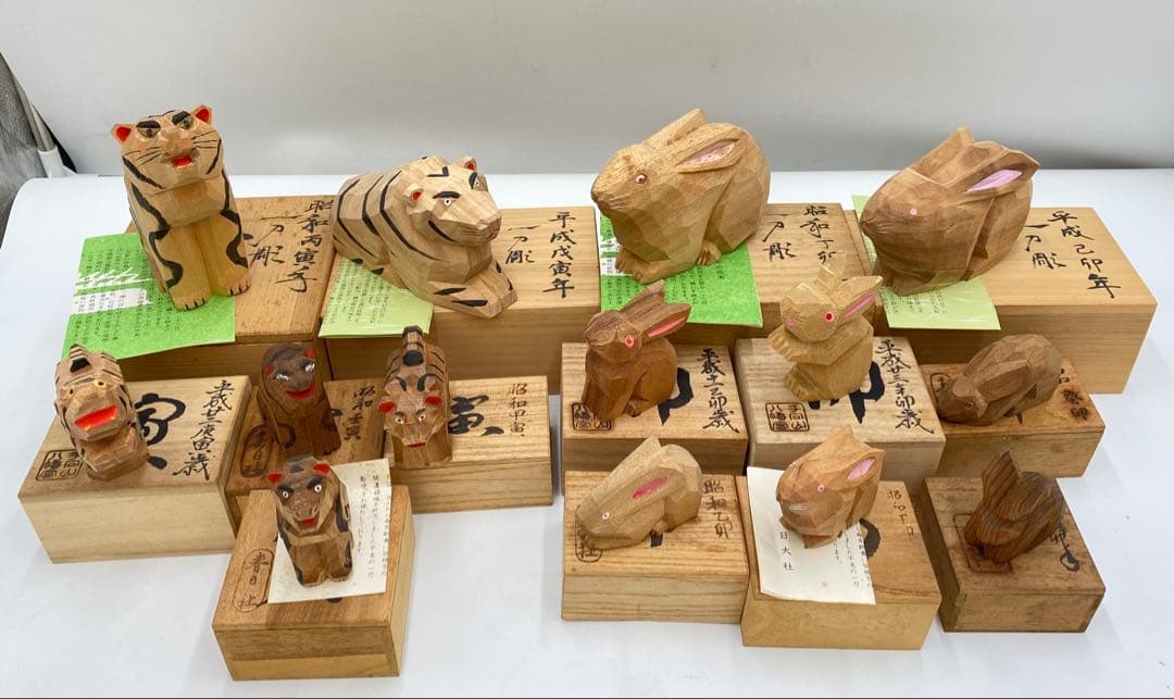 専用　奈良一刀彫り まとめ売り 干支 78体 共箱
