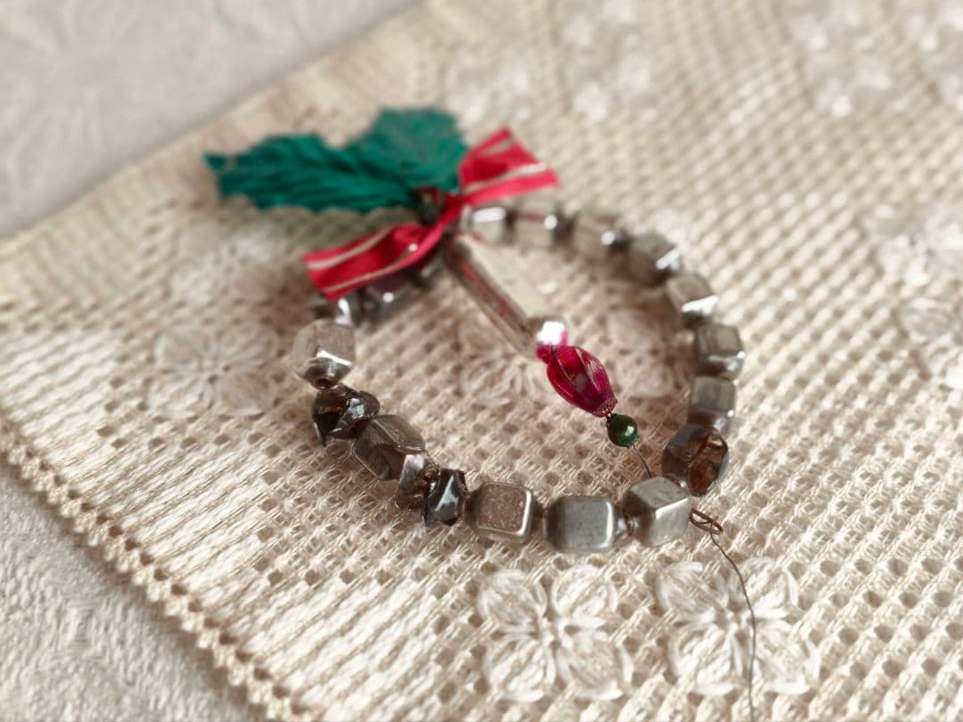 【misen2014さま】vintage✵ 硝子リースとキャンドルのオーナメント