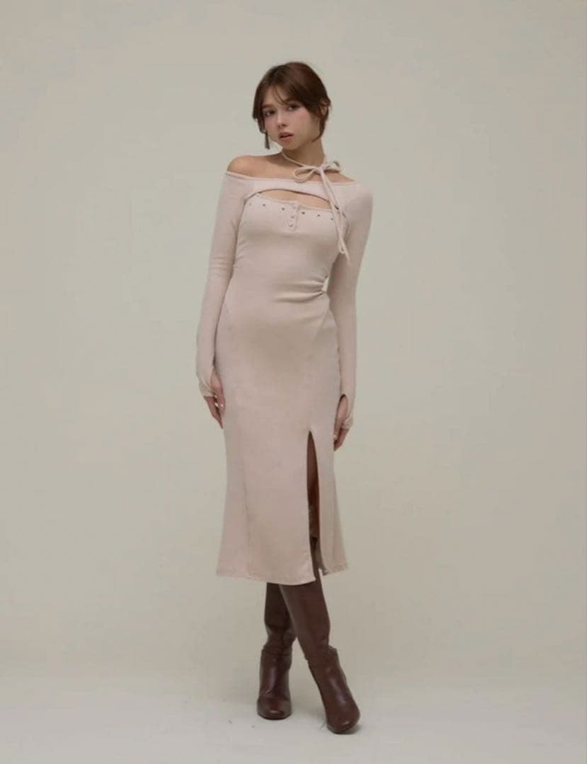 ワンピース andmary Laia oneshoulder dress AM167