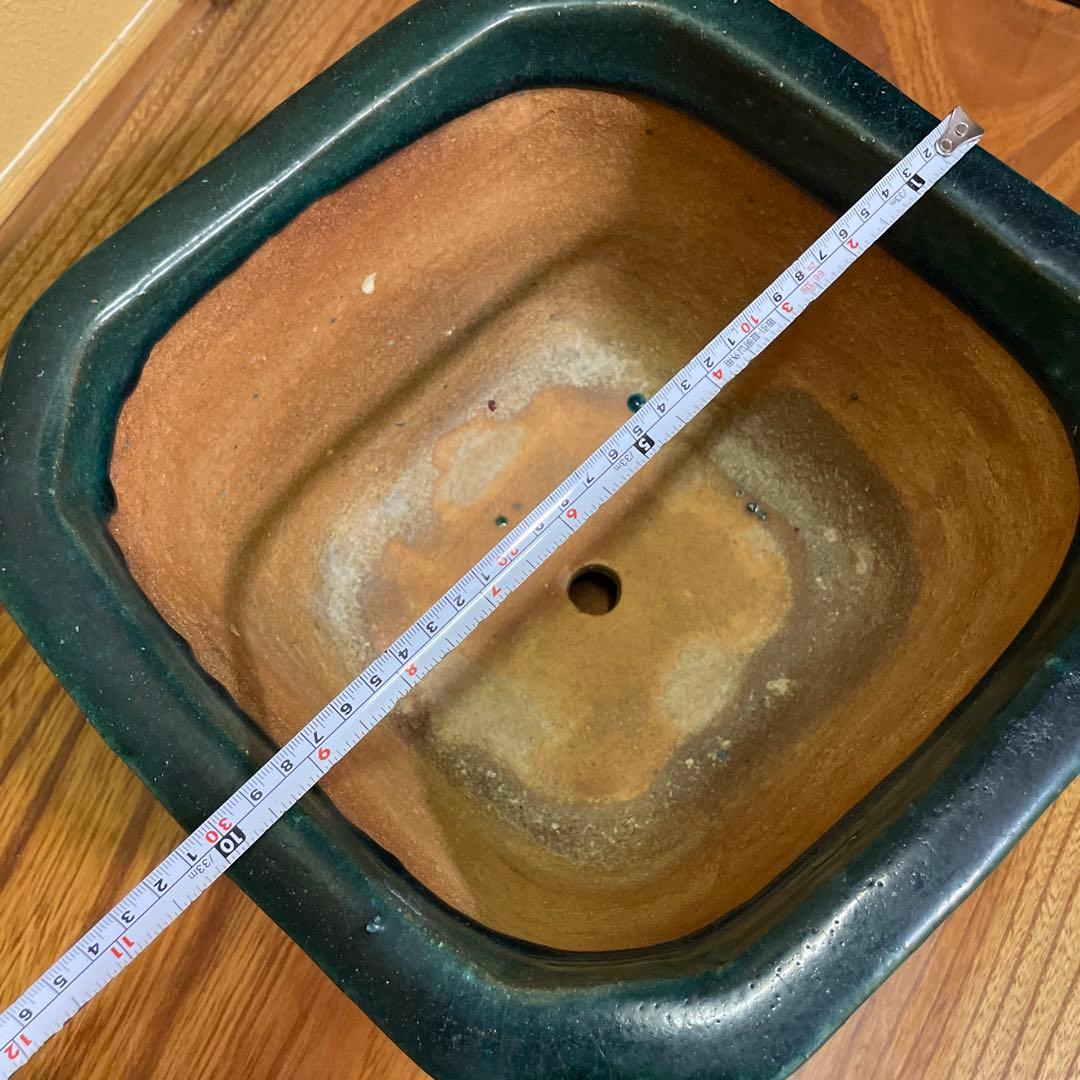 盆栽鉢 陶器製 八角形 釉薬 広東鉢 大型