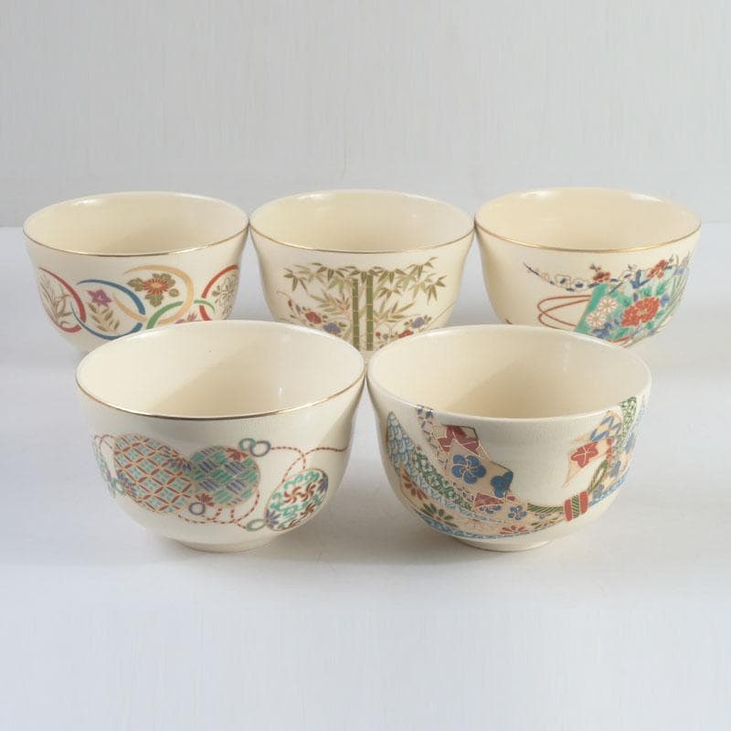 茶道具　京焼　清水焼　宮地英香　小栗龍靖　井原瑞雲など　茶碗　八客　V9244A