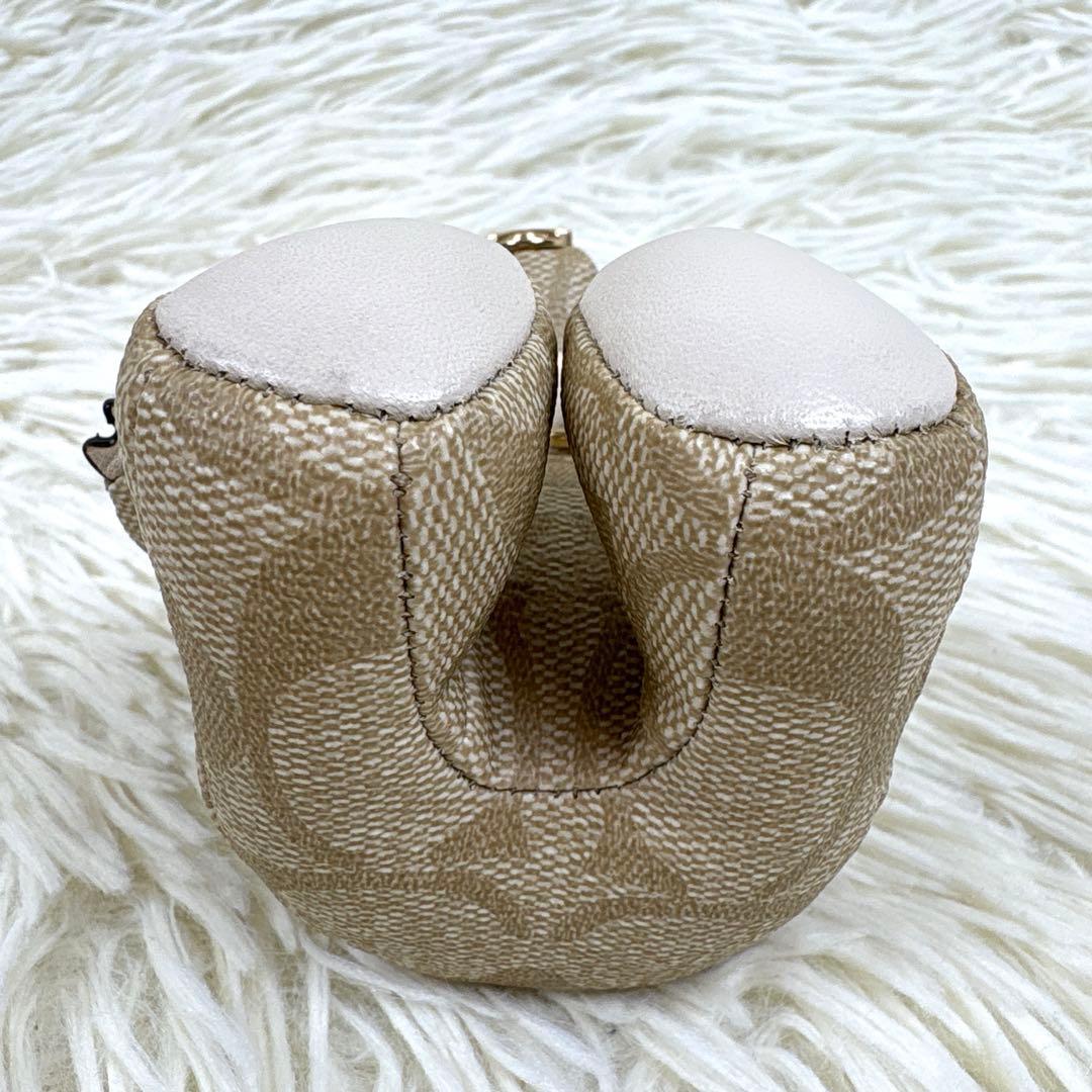 美品、コーチ、COACH、シグネチャー、ベア、チャーム、キンホルダー