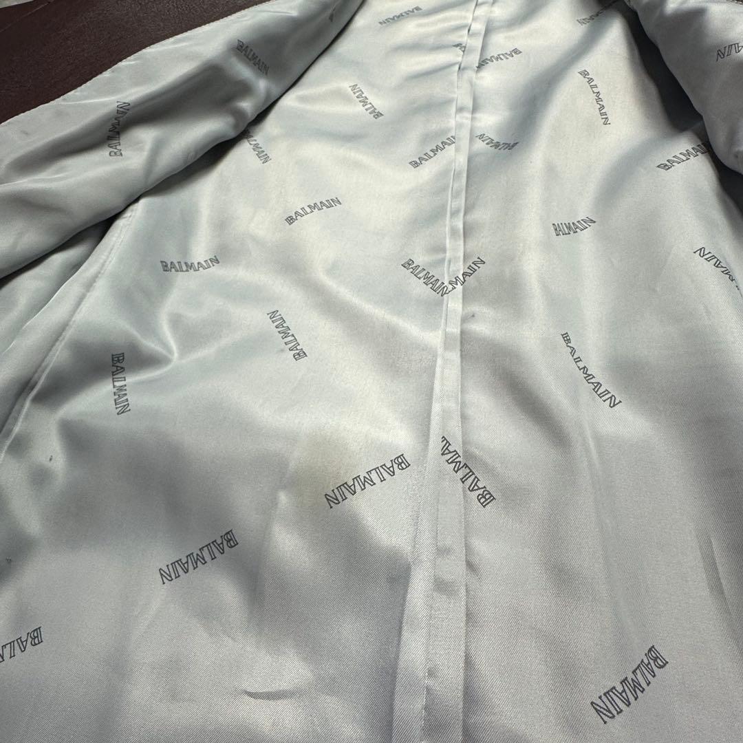 XL♡バルマン♡ラムレザー　ロングコート　ベルト　ボルドー