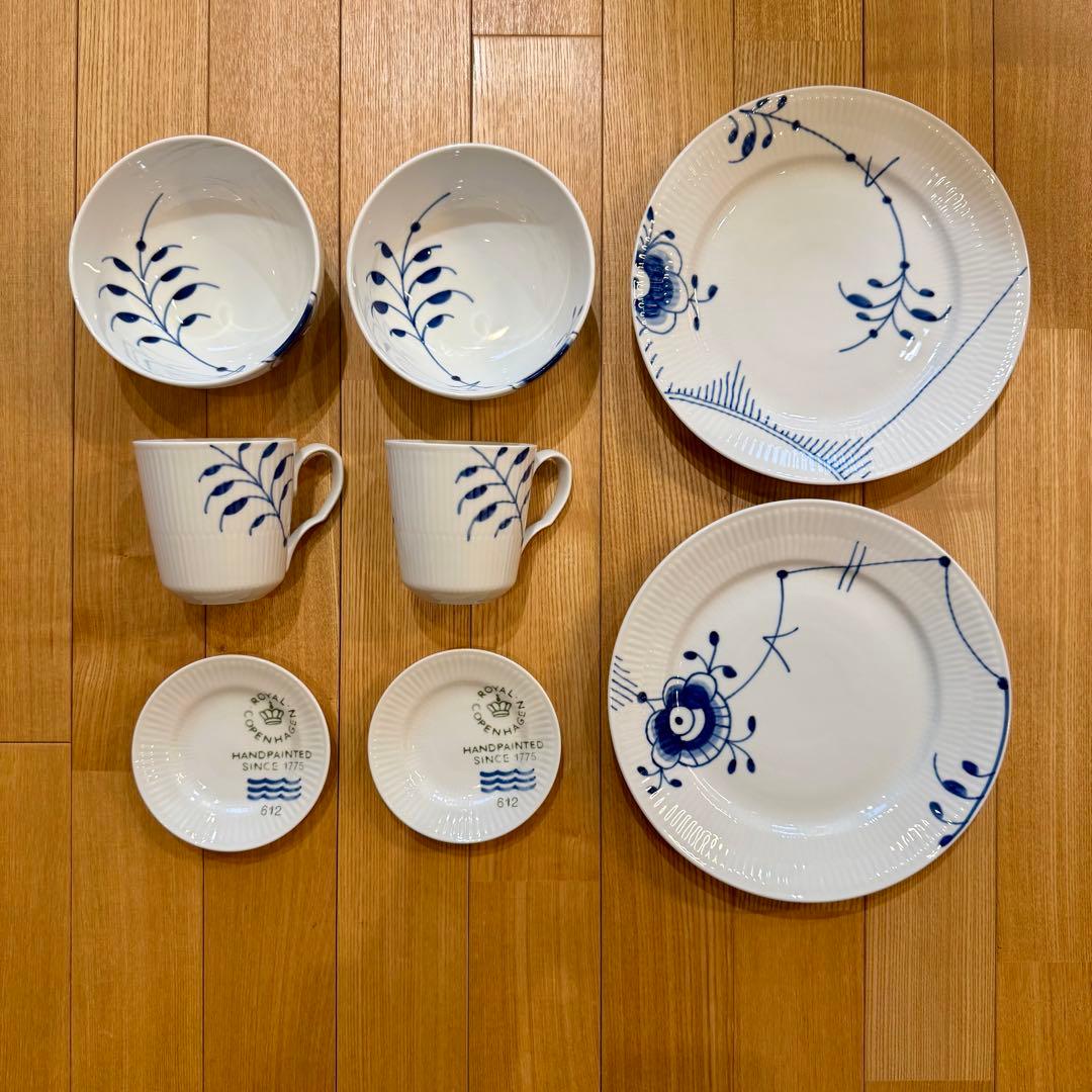 【未使用品】ロイヤルコペンハーゲン　カップ&ディッシュセット　2組
