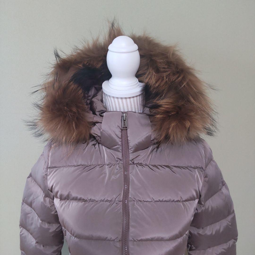 add新品タグ付き高級ロングダウンジャケット たぬきファー取り外し可