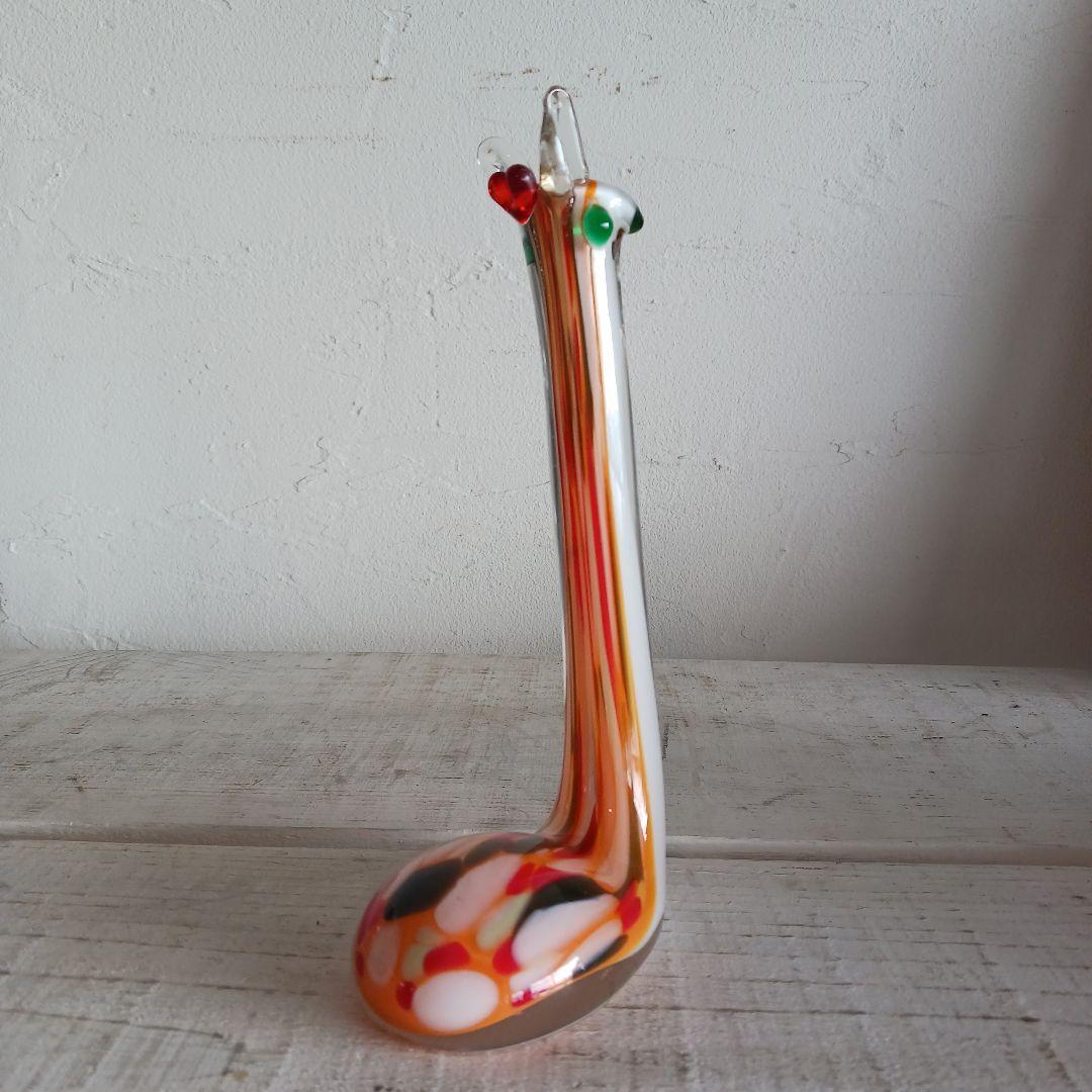 一輪挿し　ガラス　動物モチーフ　キリン