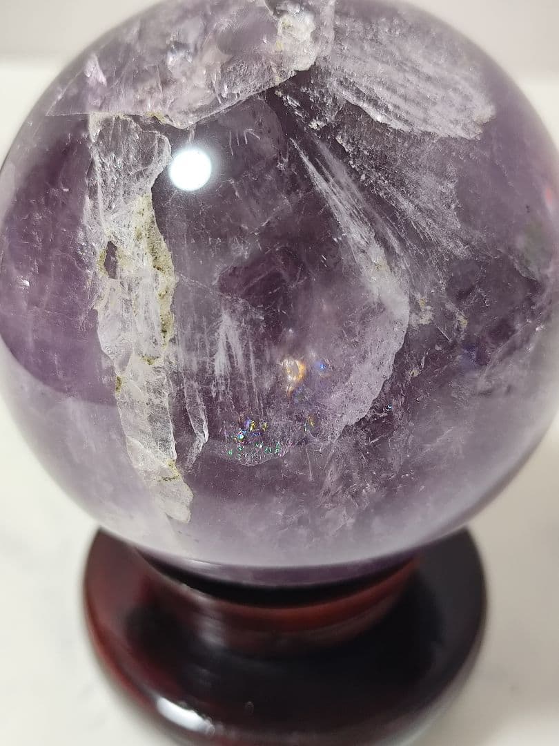 天然石 アメジスト スフィア 丸玉 球体 レインボー 117㎜ 2.2kg