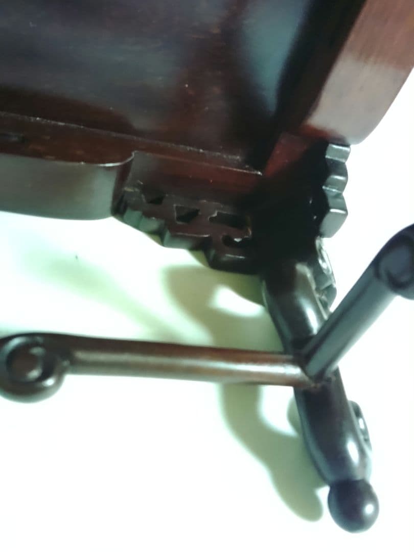 花台　中国美術 　古玩　唐木　平卓花台　中国　横幅約40cm　飾り台　煎茶道具