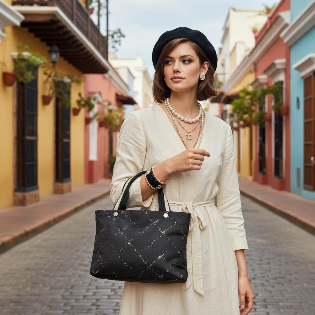 フォロー割専用CHANEL シャネル トラベルライン トートバッグ ブラック