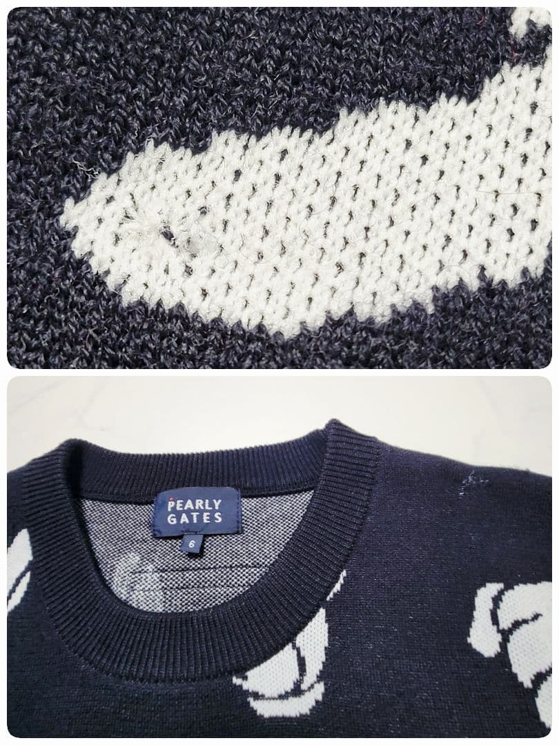 PEARLY GATES ミッキーマウス 総柄ニット セーター XL　黒 メンズ