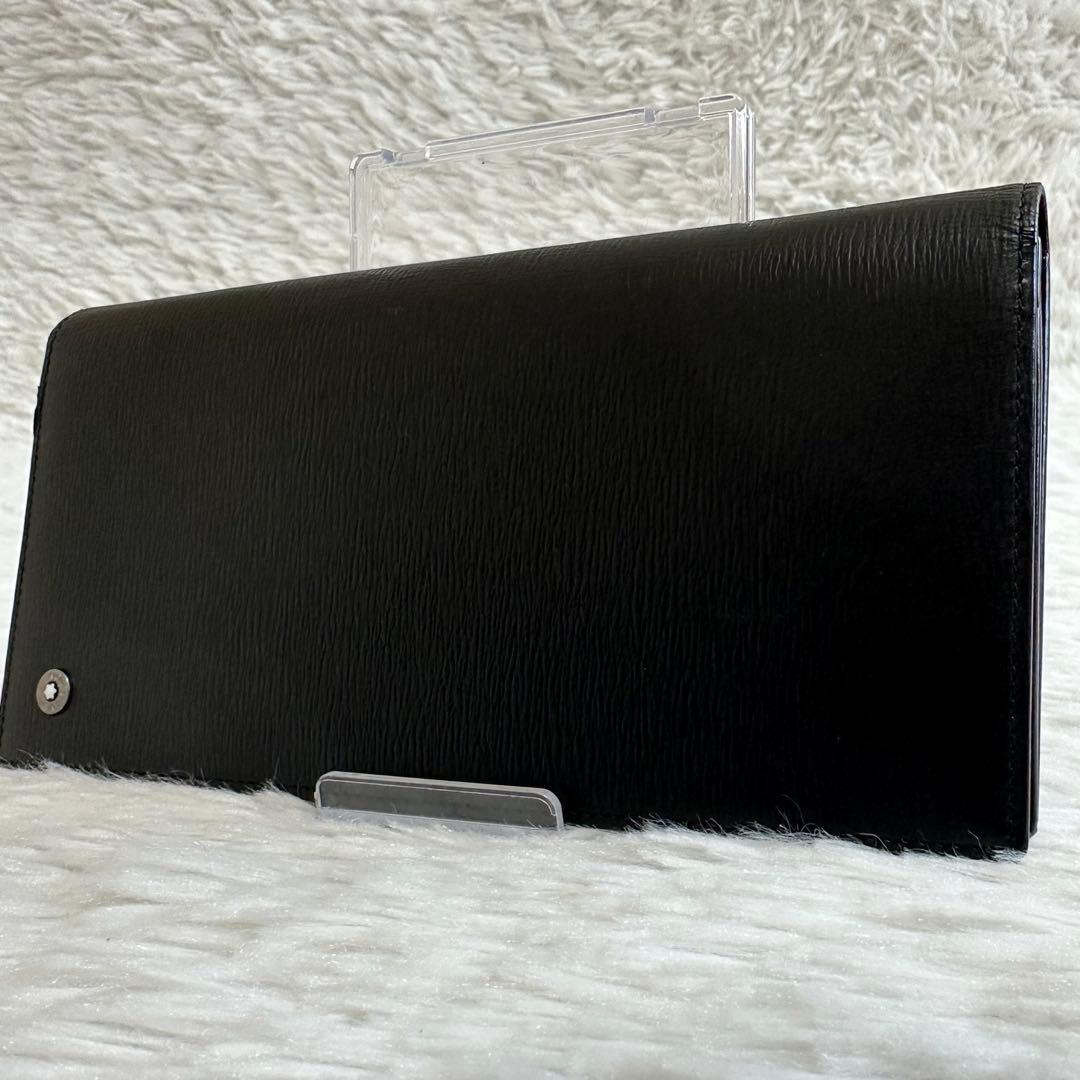 良品✨ モンブラン 財布 長財布 札入れ 小銭入れ ロングウォレット 黒 レザー