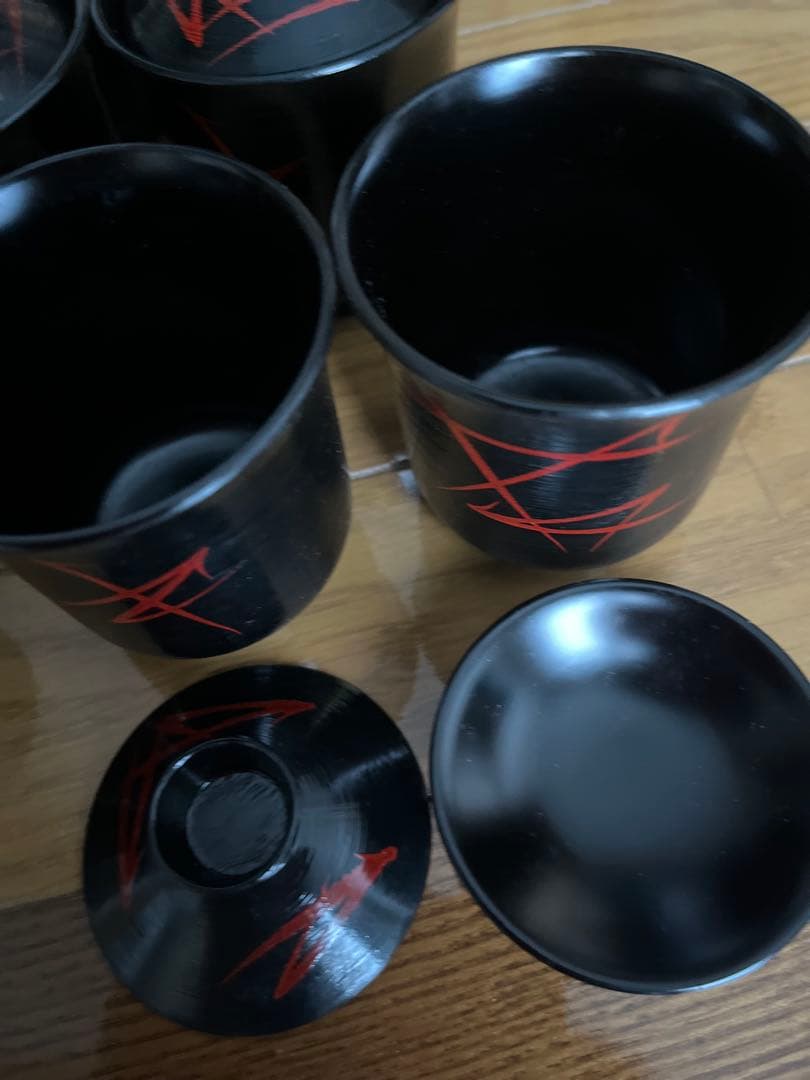 黒漆塗　松葉蒔絵　吸物椀　箸洗い　茶懐石　未使用品　12客